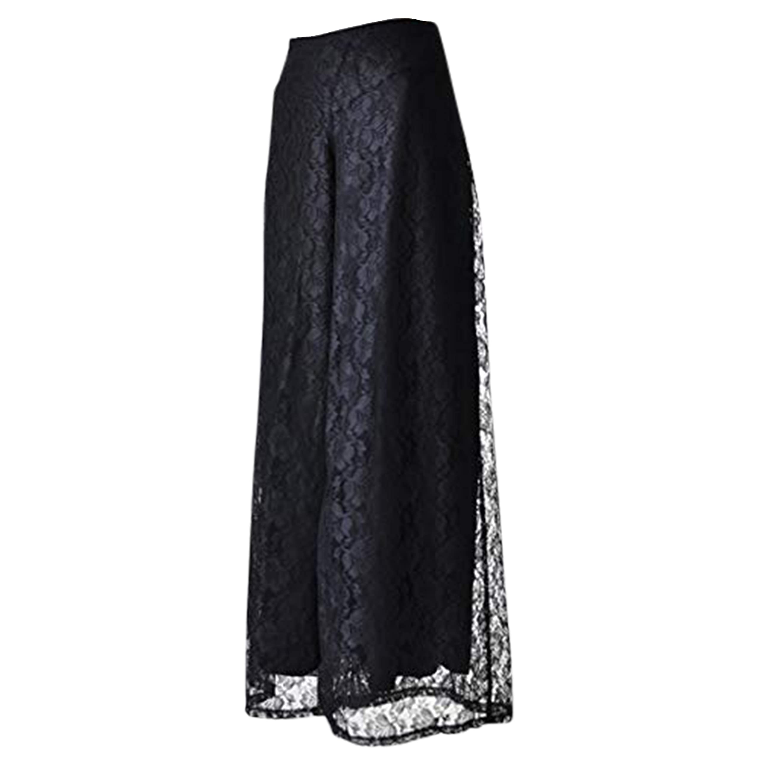 ブラック レース ワイドレッグパンツ ブラック レース ワイドレッグパンツ